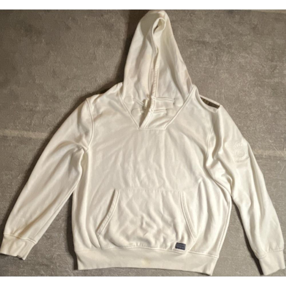 Sean John Vintage White Pullover Hoodie XXL Embroidered Sleeve